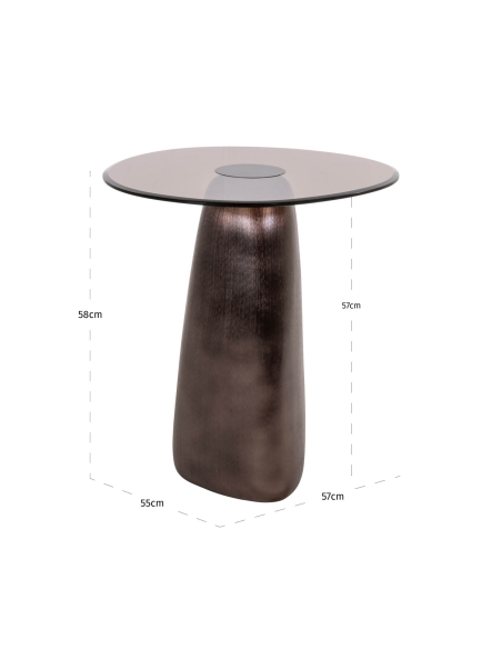 Beistelltisch aus bronzefarbenem Rauchglas HAYDEN | Loft