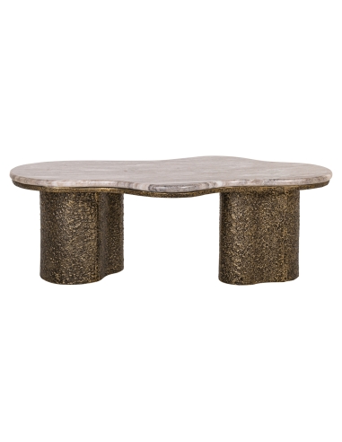Table basse marbre laiton vieilli ABANDOS | Loft