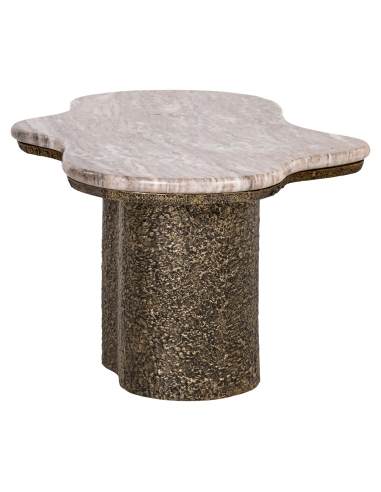 ABANDOS aged brass marble coffee table | Loft