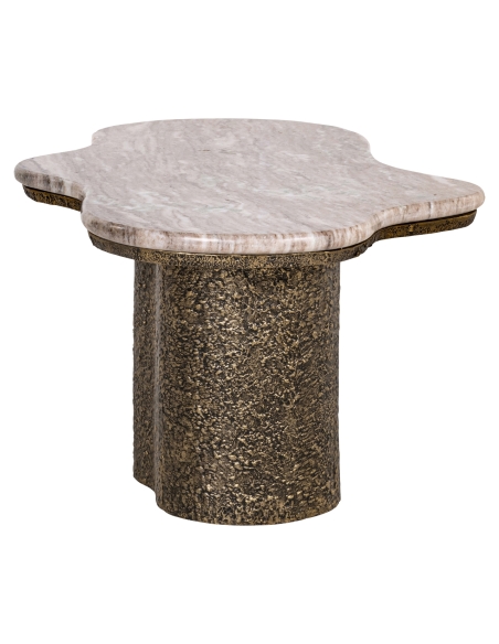 ABANDOS aged brass marble coffee table | Loft