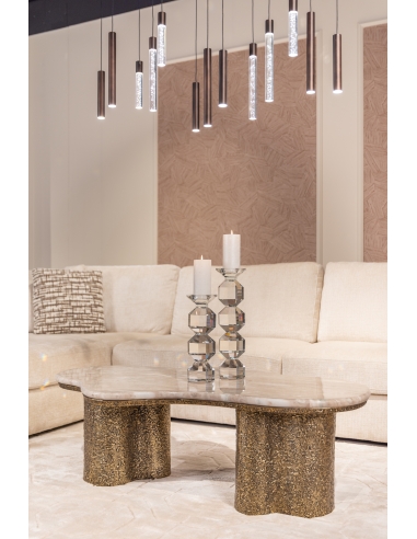 Couchtisch Marmor gealtertes Messing ABANDOS | Loft