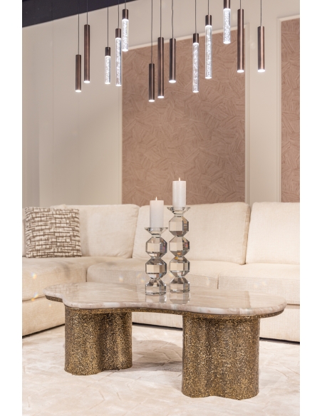 Mesa de centro de mármol y latón envejecido ABANDOS | Loft