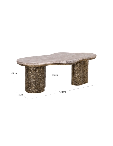 Couchtisch Marmor gealtertes Messing ABANDOS | Loft