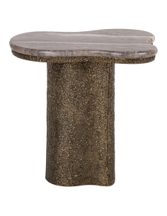 Table d'appoint marbre laiton vieilli ABANDOS | Loft 2