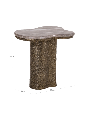 Mesa de apoio mármore latão envelhecido ABANDOS | Loft