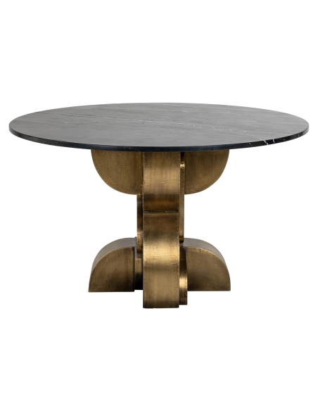 Table à manger marbre noir laiton 130 MADDOX | Loft