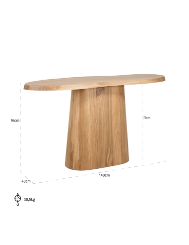 Console chêne naturel forme organique RIVA