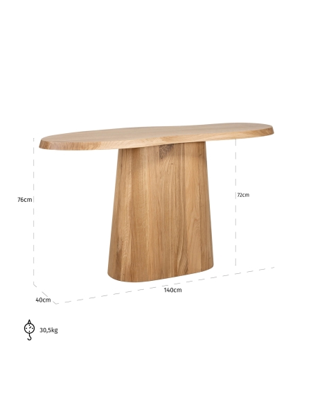 Console chêne naturel forme organique RIVA