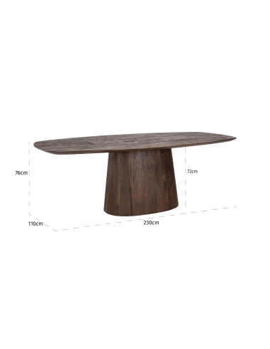 Ovaler Esstisch aus braunem Mangoholz 230 ALIX | Loft