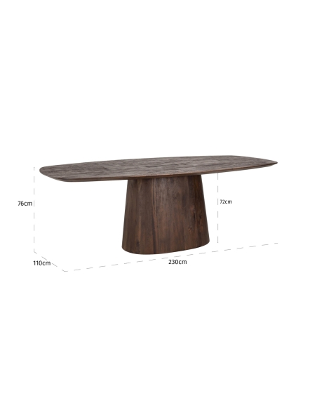 Oval brown mango wood dining table 230 ALIX | Loft