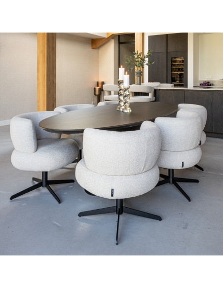 Table à manger ovale placage chêne 240 GORDON | Loft