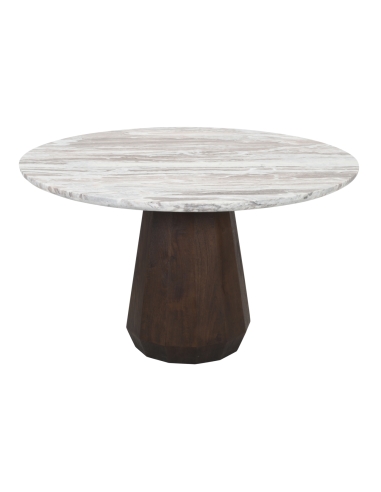 Table à manger ronde marbre beige 130 OBEROY | Loft