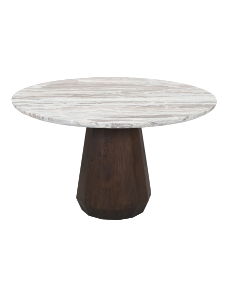 Table à manger ronde marbre beige 130 OBEROY | Loft