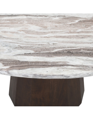 Table à manger ronde marbre beige 130 OBEROY | Loft