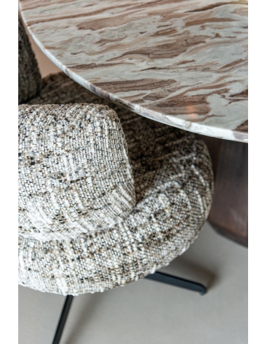 Round beige marble dining table 130 OBEROY | Loft