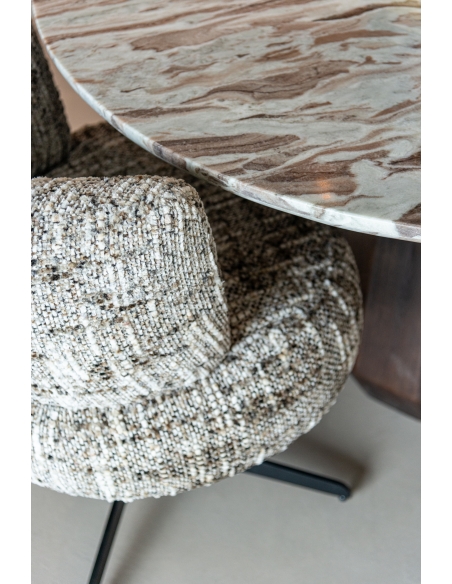 Table à manger ronde marbre beige 130 OBEROY | Loft