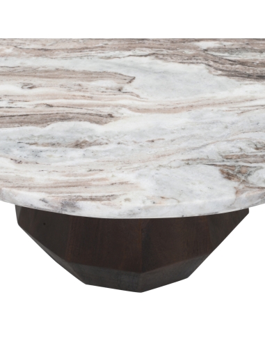 Runder Couchtisch aus beigem Marmor OBEROY | Loft