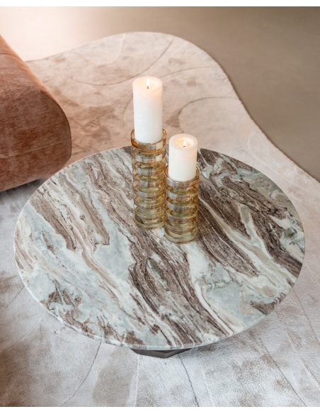 Round beige marble coffee table OBEROY | Loft