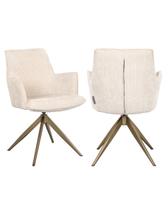Sedia girevole con braccioli beige DAKOTA | Loft