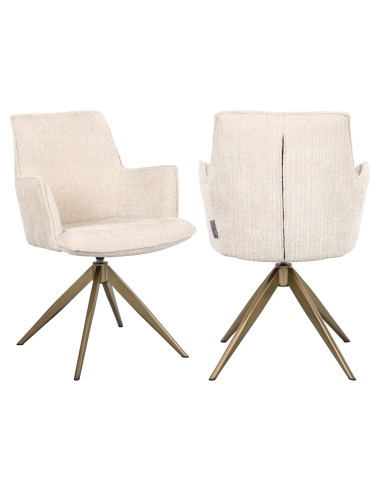 Chaise pivotante avec accoudoirs beige DAKOTA | Loft