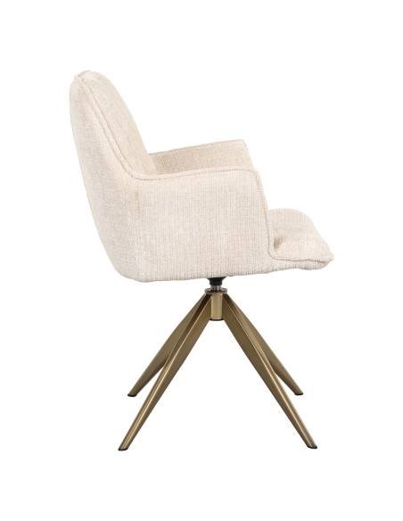 Chaise pivotante avec accoudoirs beige DAKOTA | Loft