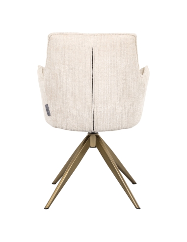 Sedia girevole con braccioli beige DAKOTA | Loft