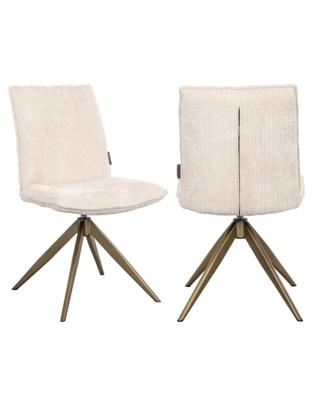Chaise de salle à manger pivotante beige DAKOTA | Loft