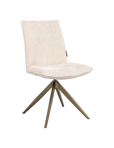 Cadeira de sala de jantar giratória bege DAKOTA | Loft
