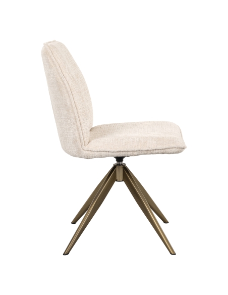 Draaibare eetkamerstoel beige DAKOTA | Loft