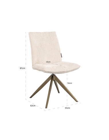 Chaise de salle à manger pivotante beige DAKOTA | Loft