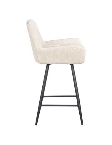 Taburete de bar de chenilla beige lote de 2 LINSEY | Loft