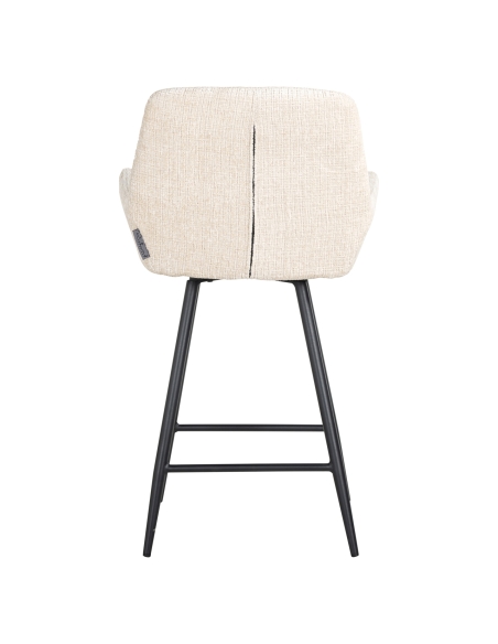 Banco de bar em chenille bege conjunto de 2 LINSEY | Loft