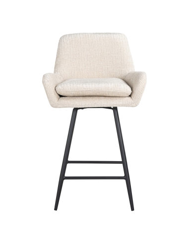 Barstoel in beige chenille set van 2 LINSEY | Loft