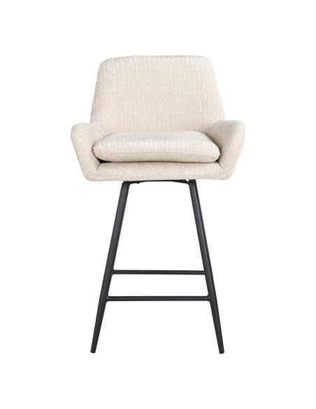 Barstoel in beige chenille set van 2 LINSEY | Loft