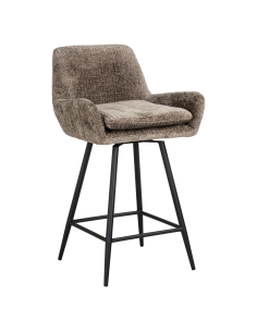 Taburete de bar de chenilla topo lote de 2 LINSEY | Loft 2