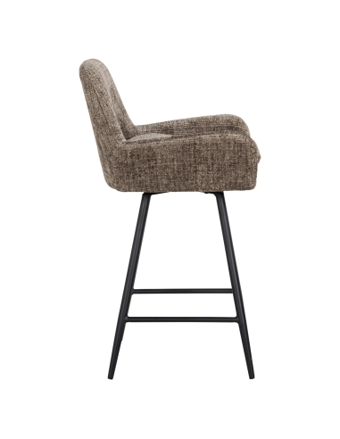 Taburete de bar de chenilla topo lote de 2 LINSEY | Loft