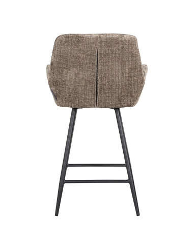 Banco de bar em chenille taupe conjunto de 2 LINSEY | Loft
