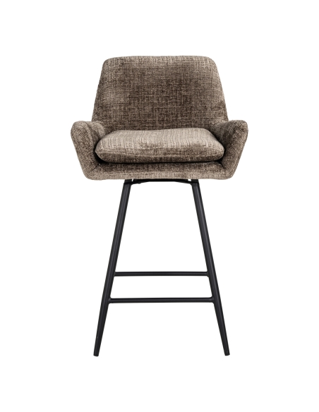 Banco de bar em chenille taupe conjunto de 2 LINSEY | Loft