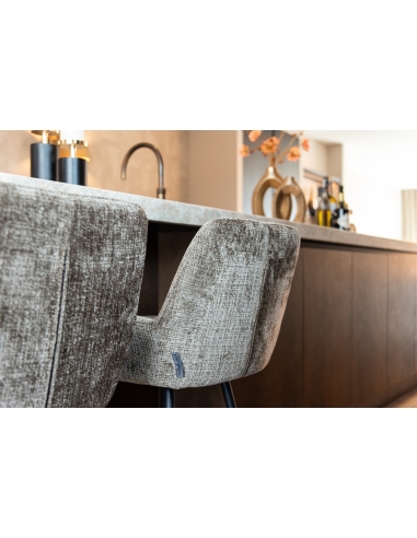 Taburete de bar de chenilla topo lote de 2 LINSEY | Loft