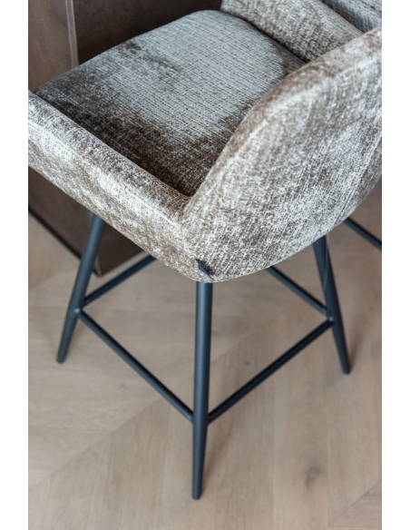 Taburete de bar de chenilla topo lote de 2 LINSEY | Loft