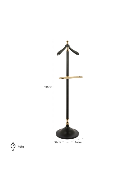 Porte-manteau valet noir et doré BALLEY | Loft