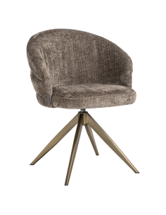 Chaise salle à manger pivotante bouclette taupe ZENDAYA 2