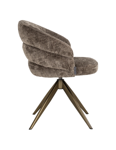 Chaise salle à manger pivotante bouclette taupe ZENDAYA