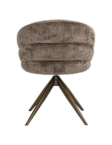 Swivel dining chair in taupe bouclé ZENDAYA