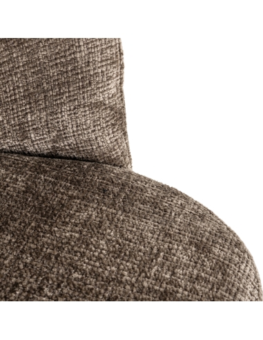 Sedia da pranzo girevole in bouclé tortora ZENDAYA