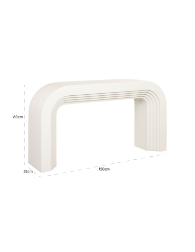 Console arche sculpturale blanche 150 RAINBOW