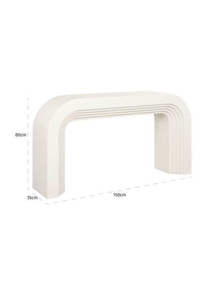Consolle ad arco scultorea bianca 150 RAINBOW