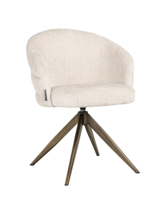 Chaise salle à manger pivotante bouclette beige ZENDAYA 2