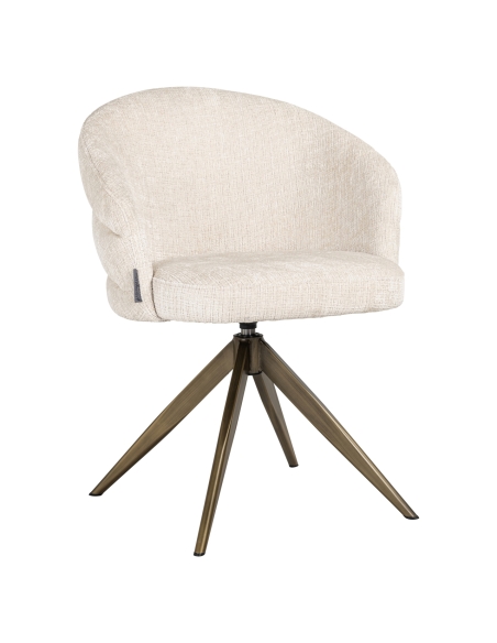 Chaise salle à manger pivotante bouclette beige ZENDAYA