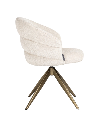 Chaise salle à manger pivotante bouclette beige ZENDAYA